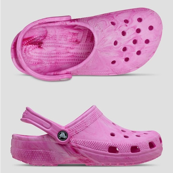 CROCS Shoes - Crocs™ Womens Classic Pink Watercolor Marbled Clog Size W 10 M 8